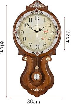 クラシック木製振り子柱時計 Amazon｜純木の柱時計/レトロの創造的な振り子の時計/消音のダニ/電池