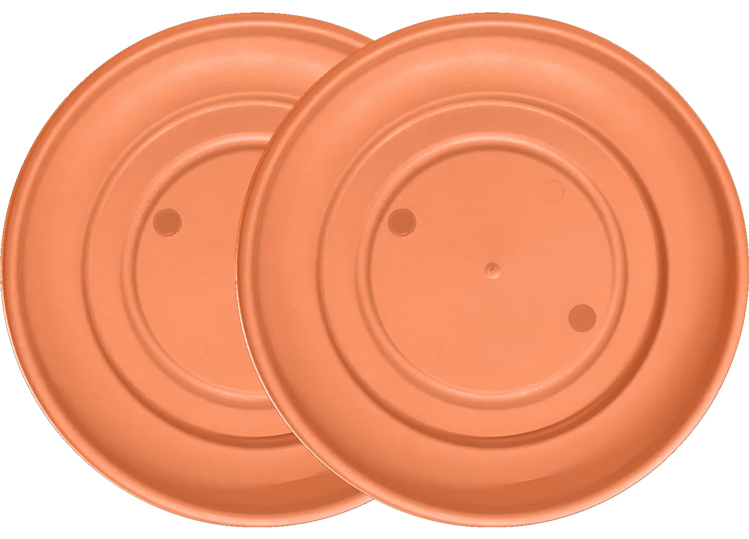VR7 - 43cm Round Clay Plant Pot Saucers - Pack of 2, Heavy Duty Plant Saucers for Pots - Durable Plastic Drip Trays for Indoor/Outdoor Use - Surface Protection for Household Plants