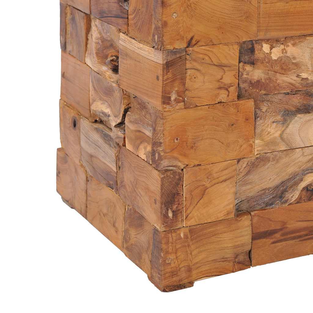 Klappbarer Teakholz Hocker mit Stauraum 40x40x45 cm stapelbar leicht tragbar für Küche Garten Balkon Camping Terrasse und Party