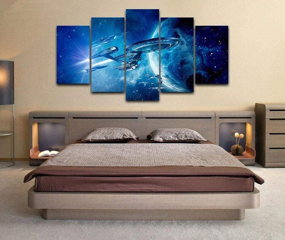 Tableau multi panneau XXL Entreprise de la NEF impression HD de 5 pièces sur toile moderne avec cadre