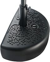 Vista 2 de Sunnyglade Base de paraguas de patio con forma de media luna de 40 libras (negro)