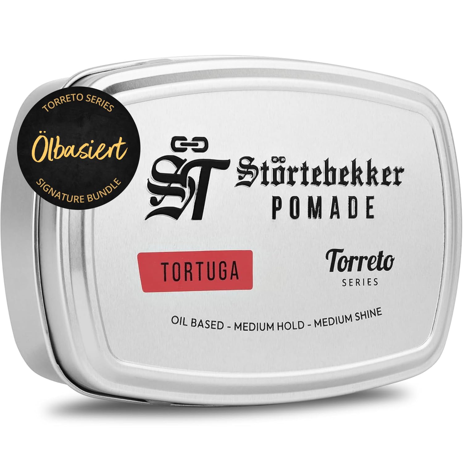 Störtebekker® Premium Pomade Ölbasiert Tortuga - Pomade Herren 'Torreto Series' - Mittlerer Halt - Mittlerer Glanz - Haarwachs 125ml - Barbershop Haarpomade - Haarstyling Made in Germany