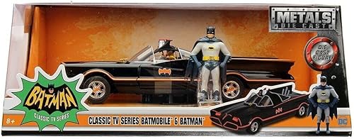 Miniatura 2 de Serie de televisión clásica Jada Toys 982591966 batimóvil con Batman y Robin muñecos 124escala de molde
