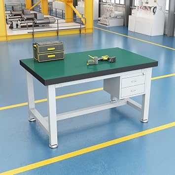 Antistatic Workbench, Heavy-Duty ESD Lab Table with 2 Drawers, Metal Commercial Workbench Outdoor, 2204LBS Capacity, Suitable for Workplace, Home, Hotel, Garage80 * 60 * 80cm
