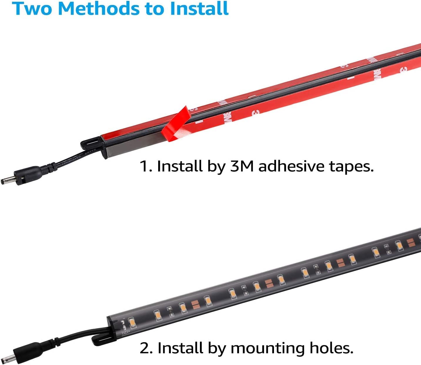 TORCHSTAR Kit di illuminazione a LED (4) barre luminose collegabili da 30,5 cm + sensore di movimento + adattatore di alimentazione UL, 600 lm, ingresso 100-240 V, per armadietti sotto armadietti
