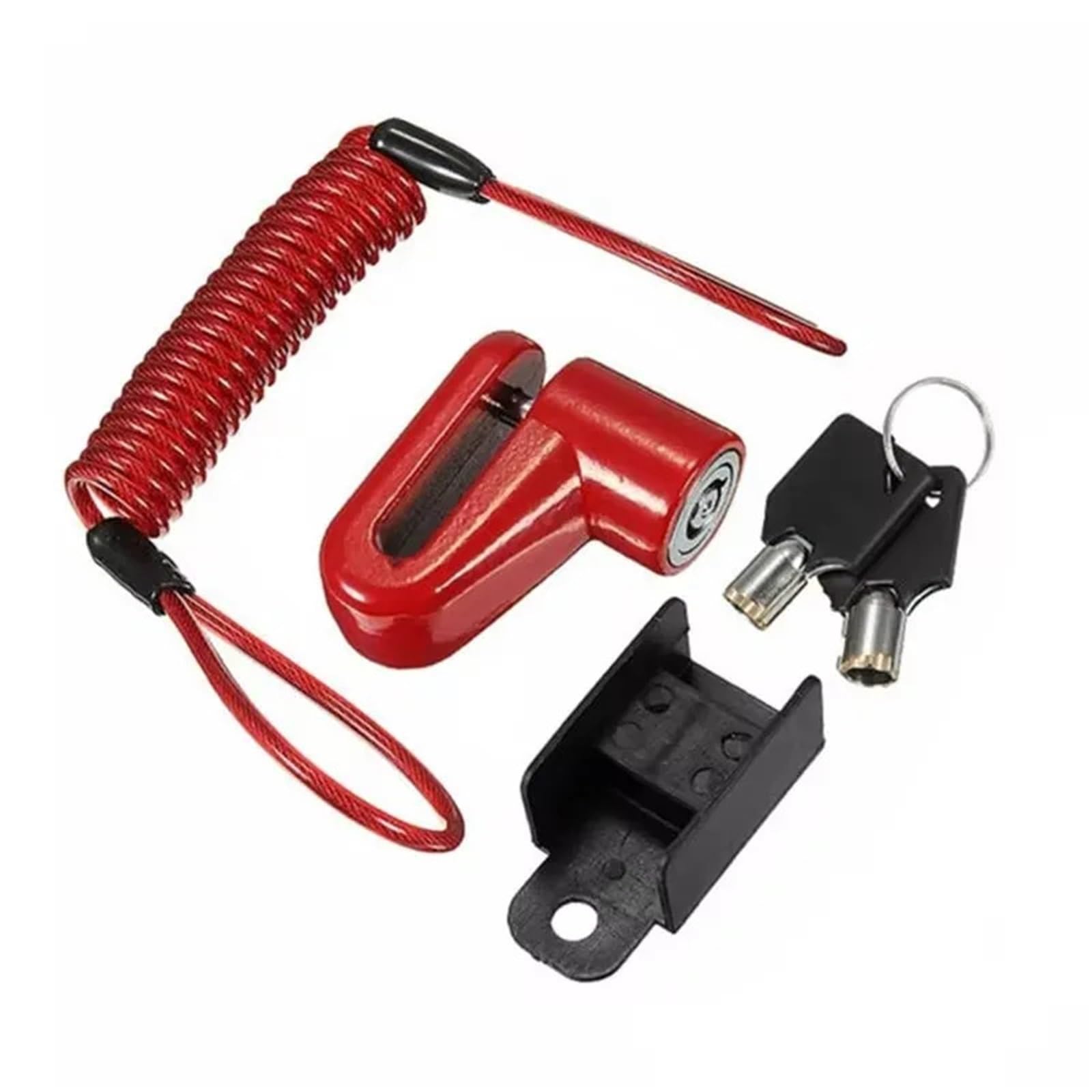 Laksjdnc Red Motorcycle Handlebar Lock Motorcycle Disc Brake Lock Anti-Theft Security Mountain Bike Durable Keyed Anti Theft Accessories Motorcycle Disc Lock(Red)