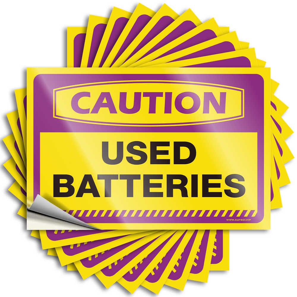 Lettering Sticker Reading, Friends Bottle Caution Used Batteries | Tiki(12X18CM)