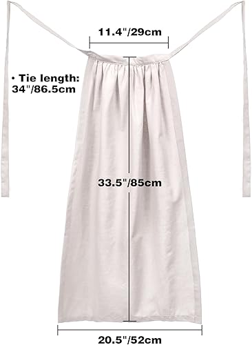 Miniatura 7 de FURPHI Delantal medieval pionero medio delantal renacentista de lino para mujer