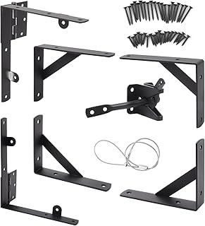 Fence Gate Kit, Anti Sag Gate Kit for Wooden Fence; Heavy Duty Gate Kit with Gate Latch; Gate Hardware for Wooden Gate Fence, Driveway Gates, Shed Doors, Corral Gates, Wood Windows