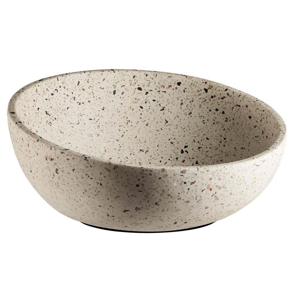 APS 30082 Bandeja decorativa/frutero TERRAZZO - Hormigón, Ø 29,5 cm, Altura: 8,5/14,5 cm, 2,5 litros, aspecto terrazo