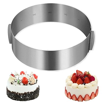 ZOBKGF Stainless Steel Cake Mold, Adjustable Circle Cookie Cutter for Baking, Round cake cutter Cake Mold Baking Mould, 6 to 12 Inch