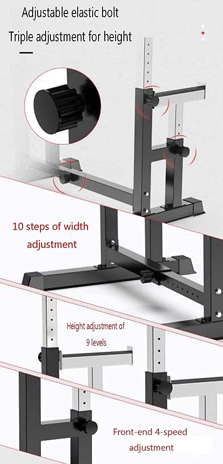 Soporte para sentadillas, soporte para barra, soporte ajustable para fondos, soporte ajustable para sentadillas, soporte para barra, press de banca, soporte para pesas, entrenamiento de fuerza con ba