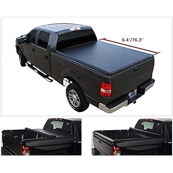 Amazon Com Viksee 6 4ft 76 3 Soft Vinyl Roll Up Tonneau Cover For 2019 2020 Ram 1500 Standard Bed Only Pickup Truck Bed Fleetside Waterproof Not For Rambox Models Track Sys Roll Bar