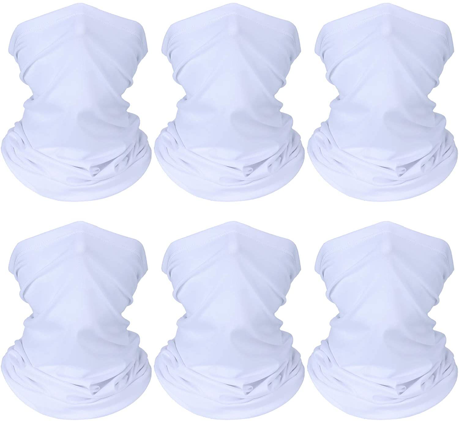 Unisex Plain Solid 9 in 1 Multi Purpose Headwrap Bandana Neck Wrap and Cover_Free Size(Pack Of 06,White)-image-20