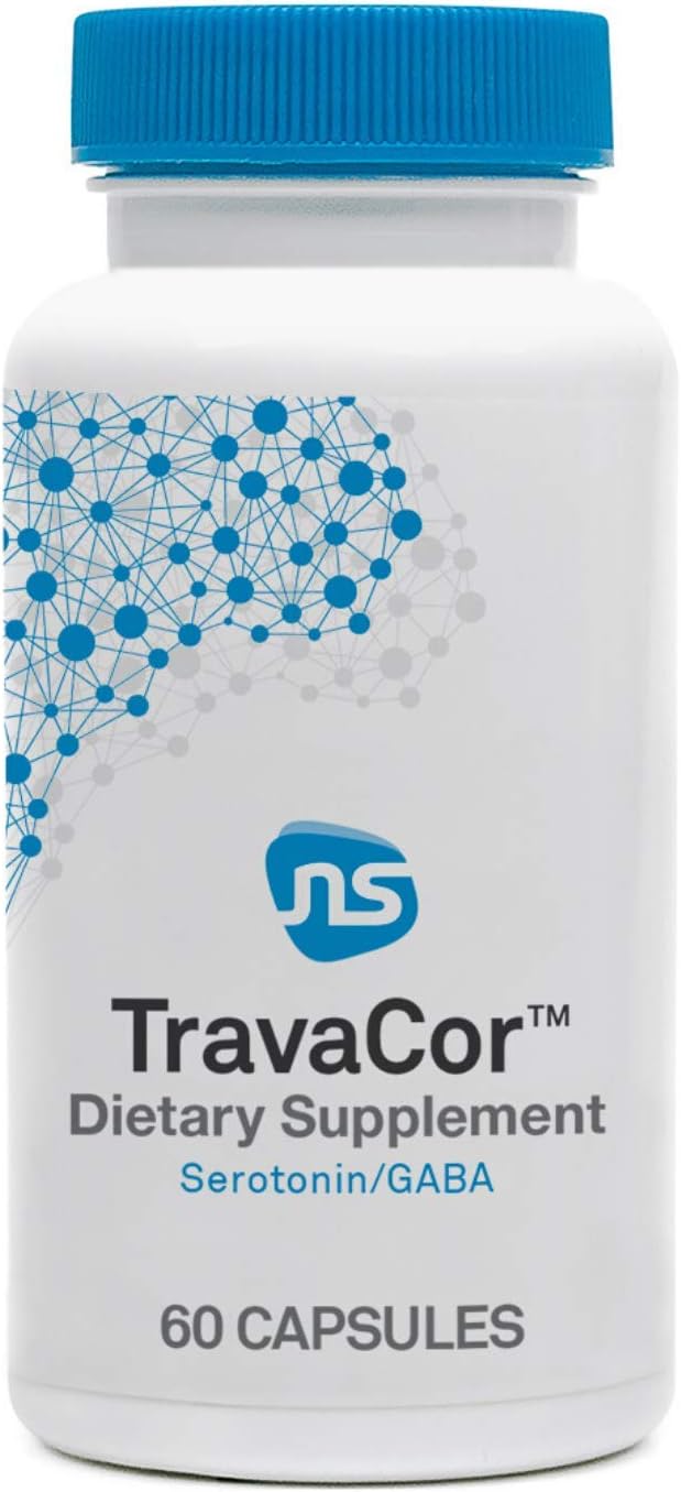 Neuroscience TravaCor - Mood Support Supplement with L-Theanine, 5 HTP, and B Vitamins - GABA and Serotonin for Stress and Emotional Support (60 Capsules)