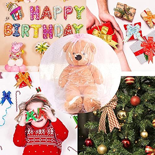 Cellophane Basket Bags, 40pcs 28X40in Large Hamper Wrap Bags with Pull Bow,Cellophane Gift Bags The Perfect Present for Christmas, Hanukkah or Birthday