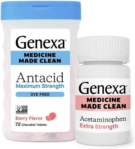 Miniatura 10 de Genexa Antacid - Tabletas masticables de máxima resistencia, reductor de ácido de carbonato de calcio para acidez estomacal, indigestión ácida y