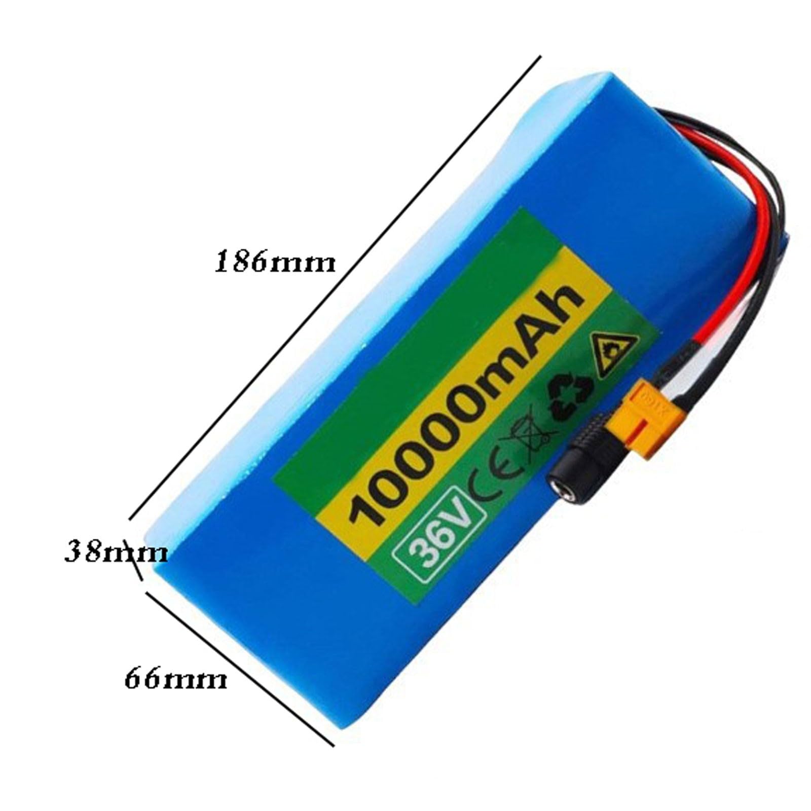 Batterie De Vélo Électrique 36V 10Ah Batterie Ebike Batterie Rechargeable 10S2P Haute Puissance Batteries avec Chargeur pour 150W 250W 350W 500W Moteur 36V 10Ah,XT60+JST
