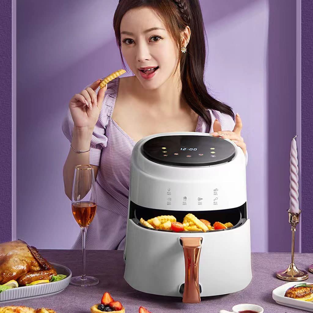 Friggitrice elettrica Intelligente di Grande capacità da 8 Litri Friggitrice ad Aria Multifunzionale per Uso Domestico Forno di Cottura Non Fritto Friggitrice ad Aria Macchina per