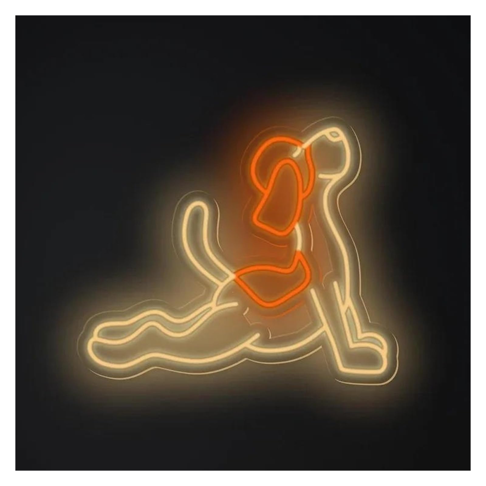 SHOUXI Sign Lamp Yoga Dog Neon Sign Cut Animal Light Dimmable USB Powered for Yoga Studio Office Gym Store Wall Decor 40cm(D)