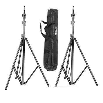 GiftMax Lightweight & Portable 9 Feet Aluminum Alloy Studio Light Stand | for Videos | Portrait | Photography Lighting |2 Set of Stands |and Carry Bag Included (9 Feet Pair of 2 Light Stands with Carry Bag)