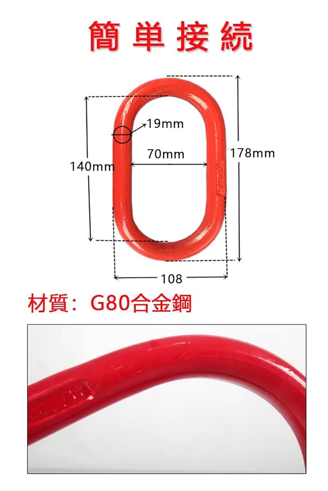 Amazon.co.jp: マスターリンク 使用荷重約4.7t 約4700kg G80