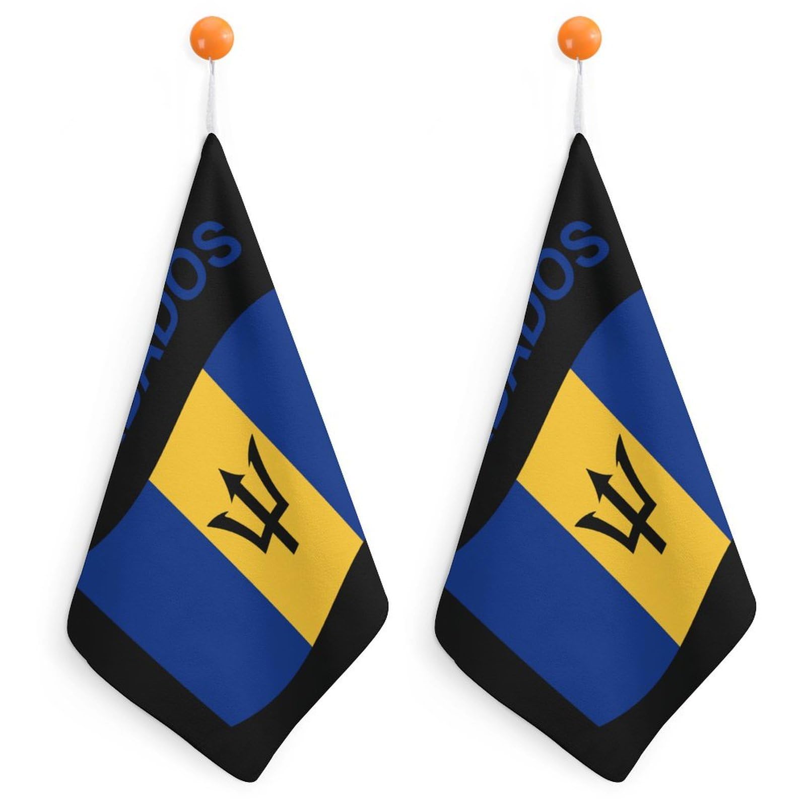TXFBTRFSA Flag of Barbados Hand Towels with Hanging Loop Kitchen Towel Handkerchiefs Cleaning Cloths