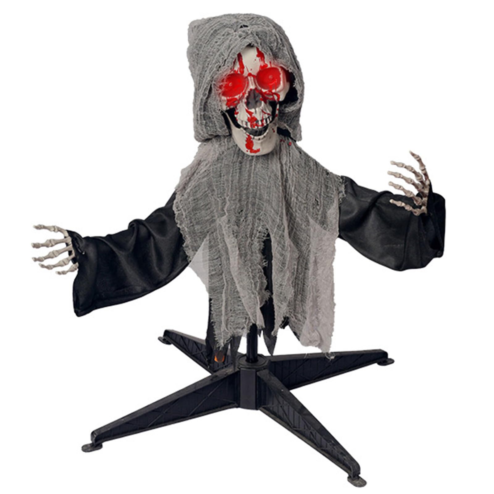 Halloween Skeleton Decoration with Motion Sensors Light and Sound Multi Scene Horror Party Props for Horror Party Outdoor Indoor Scare Props Intelligent Sensing Skeleton Ground Insertion Ornament