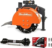 MechMaxx SG24 Heavy Duty PTO Stump Grinder for 15-45HP Tractors - 34 Carbide Teeth, 6" Cutting Depth, 24" Flywheel