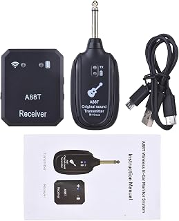 Qqmora 2.4G Wireless in Ear Monitor System Transmitter Receiver Set Automatic Pairing Plug and Play Low Latency Rechargeable Battery for Studio Band Rehearsal Live Performance Choirs