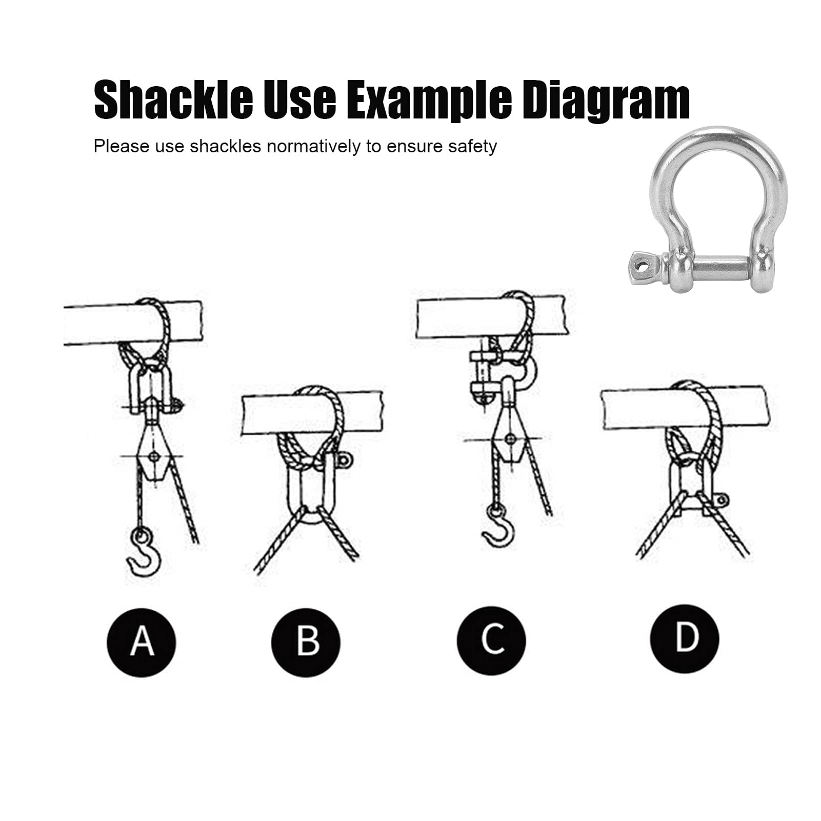 1.5 in. Farm Screw Pin Anchor Shackle, 667 lbs