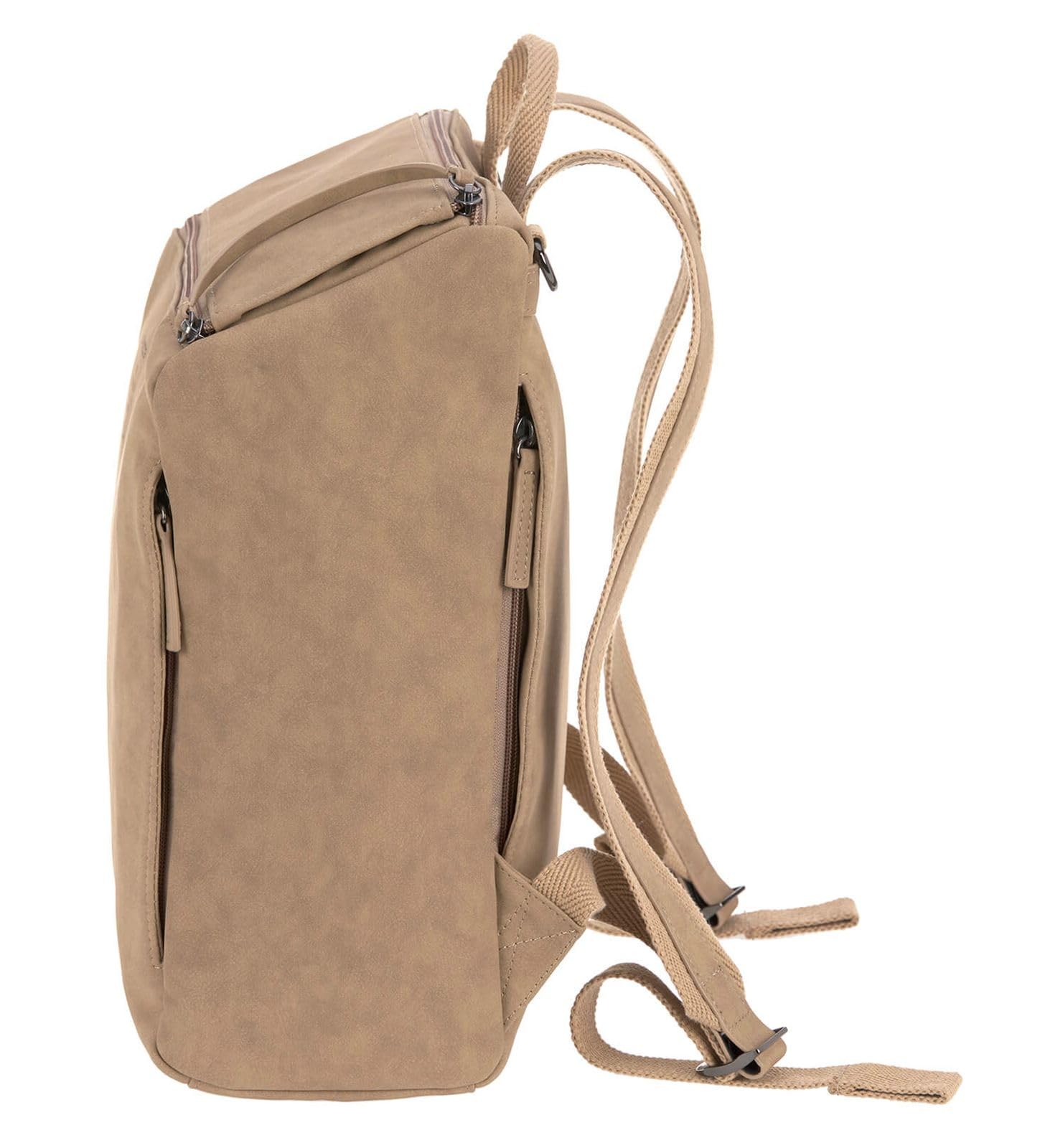 LÄSSIG Baby Wickelrucksack Wickeltasche veganes Leder Tender Backpack camel 1 Stück