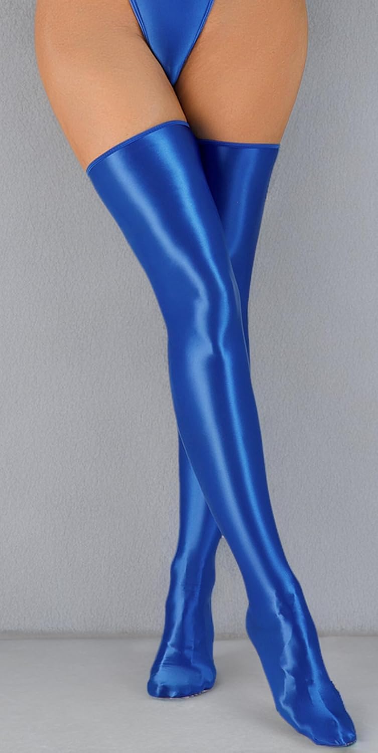 FEOYA Shiny Thigh High Stockings for Women Oil Glossy Stockings Opaque Long Stockings Over Knee Cosplay Socks - Image 7