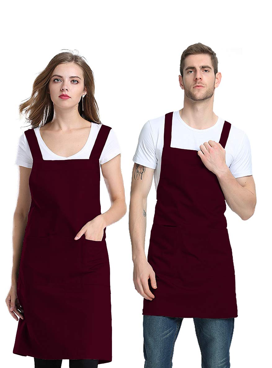 Amazon.co.jp: エプロンカフェエプロンH型男女兼用仕事用保育士カフェ