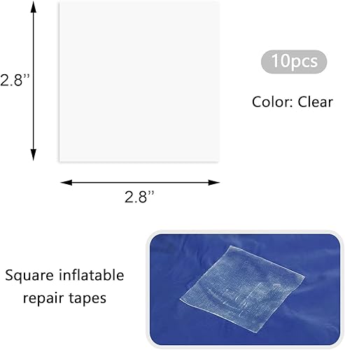 Miniatura 2 de Medsuo Kit de reparación de parches de piscina de poliuretano termoplástico (10 unidades), impermeable, para colchón de aire, casa de rebote, tienda