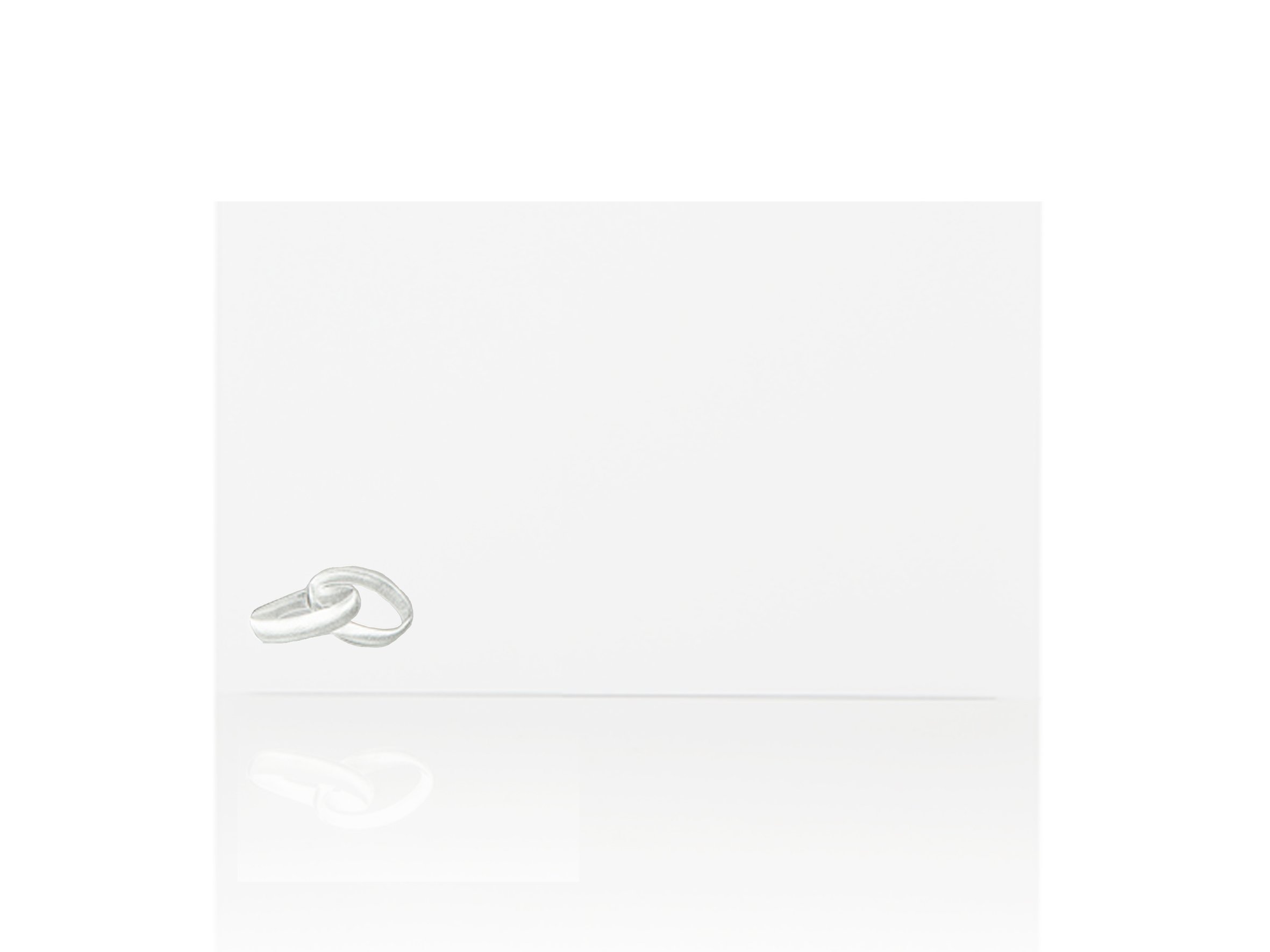 100 Sobres anillos de boda en plata, en blanco, 120 g/m², B6, 125 x 176 mm solapa triangular feuchtklebend, sin ventana