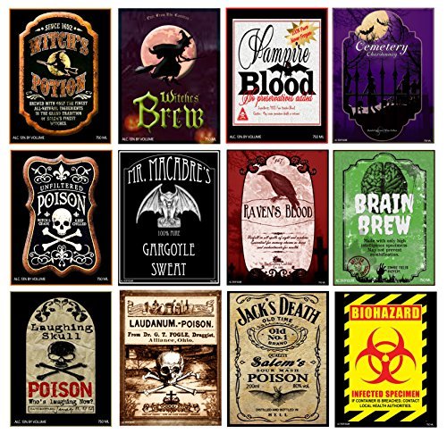Amazon.com: American Art Classics Set of 12 Halloween Wine ...