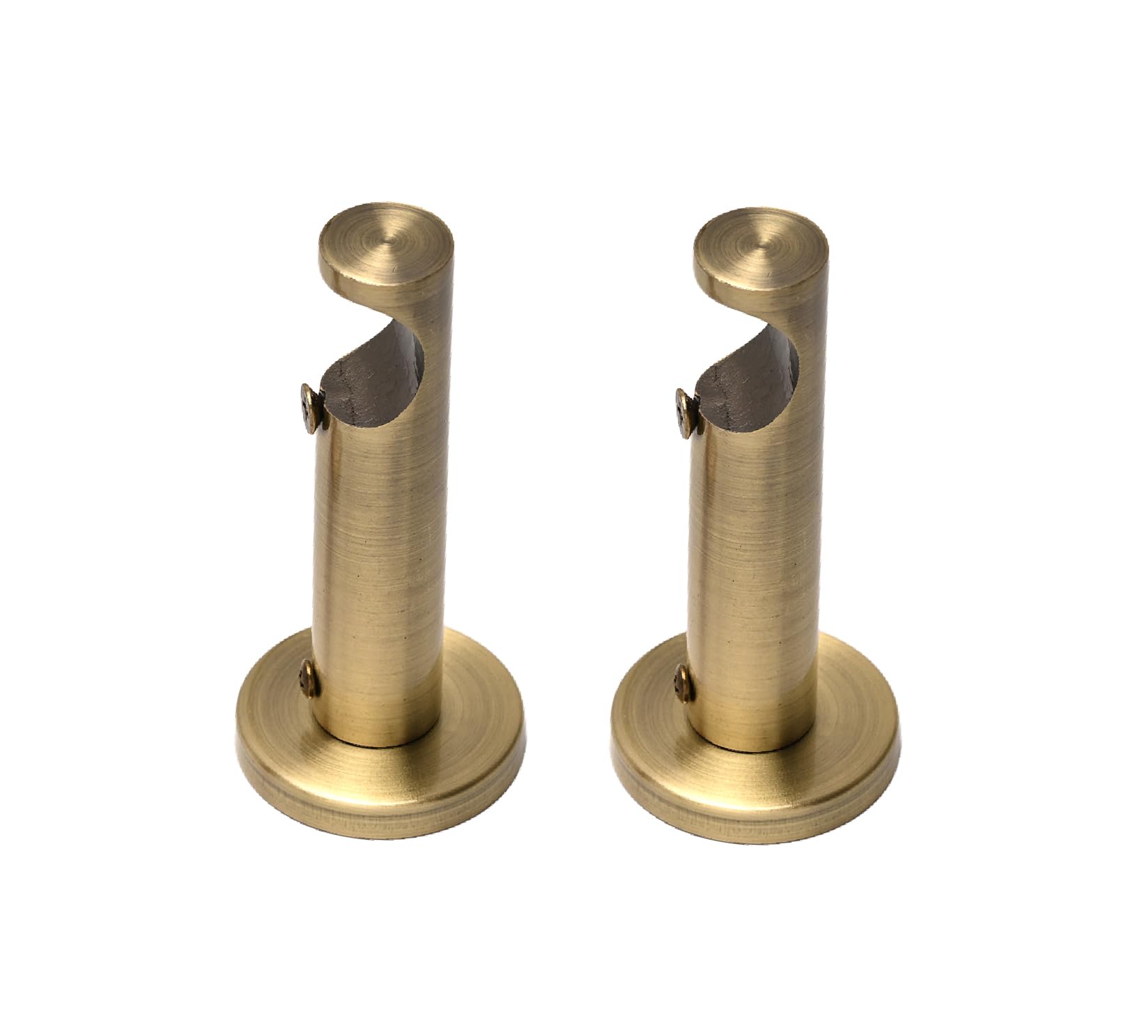 Lister Cartwright 28mm Curtain Pole Ends Metal Barrel Brackets with Adjustable Screws Antique Brass(Pack of 2)