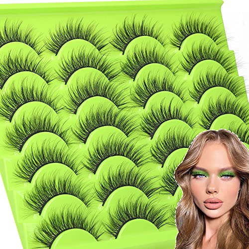 Natural Look Lashes Wispy Fluffy Natural False Eyelashes Cat Eye Eyelashes Lightweight Mink Lashes Fluffy 15MM 14 Pairs Pack by PHKERATA