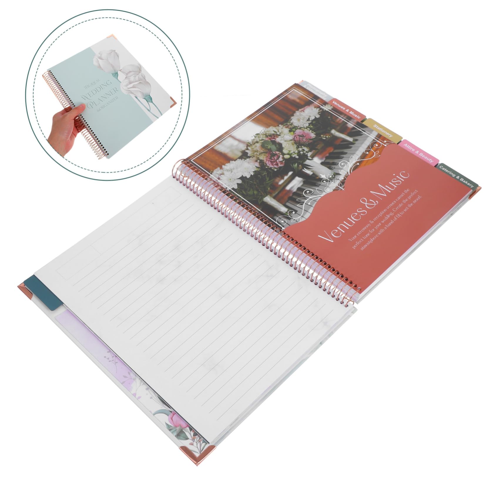 Operitacx Hochzeitsplaner Buch mit Detailliertem Zeitplan Papier Notizbuch für Verlobung und Hochzeitsplanung Übersichtlich und Praktisch