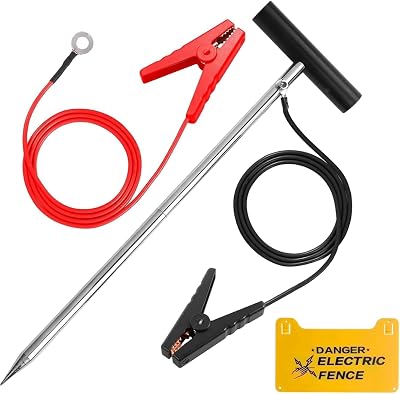 15.75in Electric Fence Ground Rod with Lead Wire & Alligator Clip