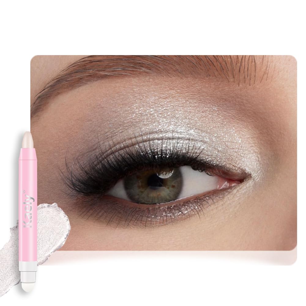 2in1 Shimmer Cream Eye Shadow Stick -Pearl Shimmer, Eyeliner Pencil Eyeshadow Palette Makeup, Waterproof Long Lasting Brightener, Crease Proof & Smudge Resistant, Cream Eyeshadow with Built-in Smudger 2in1 Shimmer Cream Eye Shadow Stick -Pearl Shimmer, Eyeliner Pencil Eyeshadow Palette Makeup, Waterproof Long Lasting Brightener, Crease Proof & Smudge Resistant, Cream Eyeshadow with Built-in Smudger