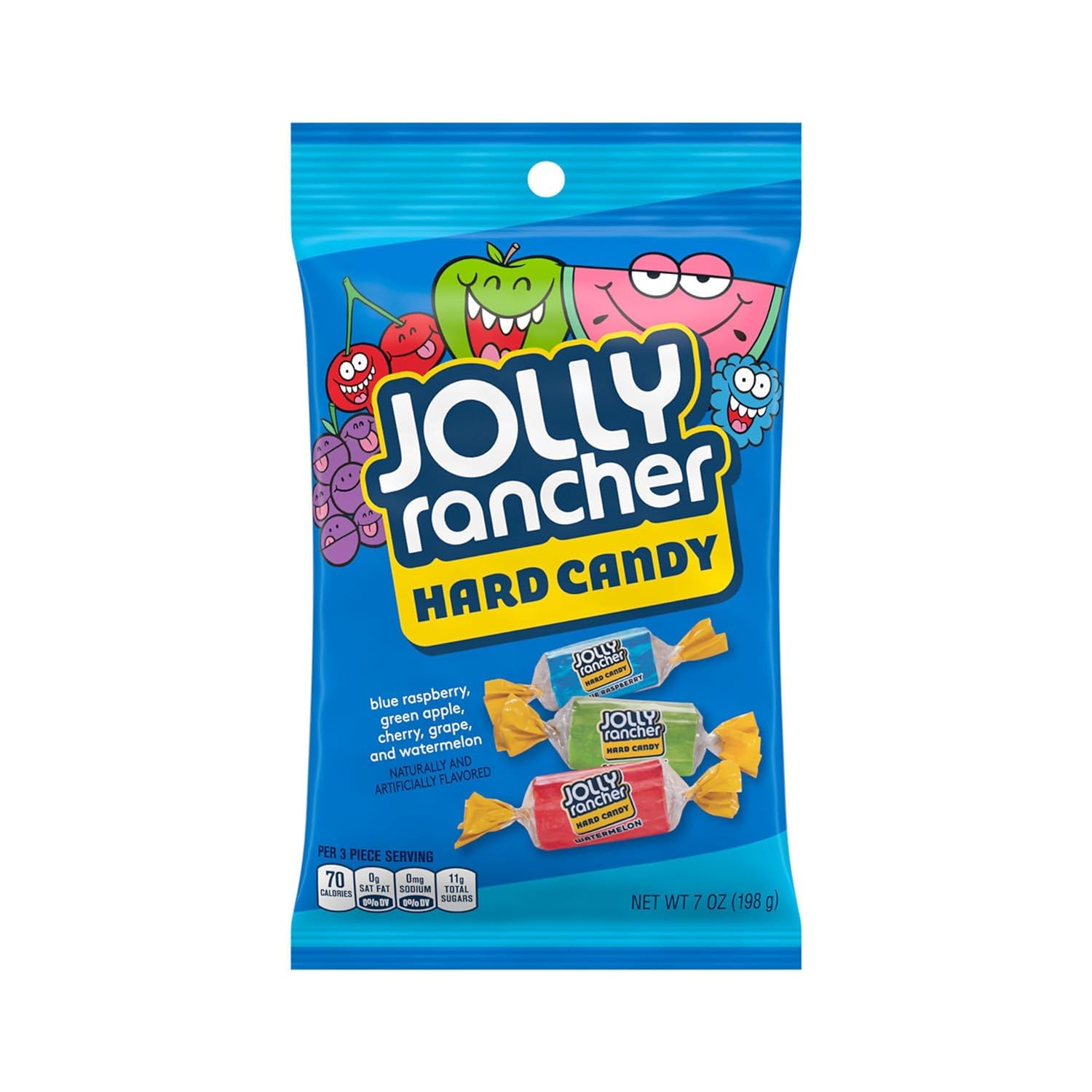 Jolly Rancher Mix Hard Candy Blue Raspberry, Green Apple, cherry, Grape, watermelon Smooth & Delicious Candy 198gm