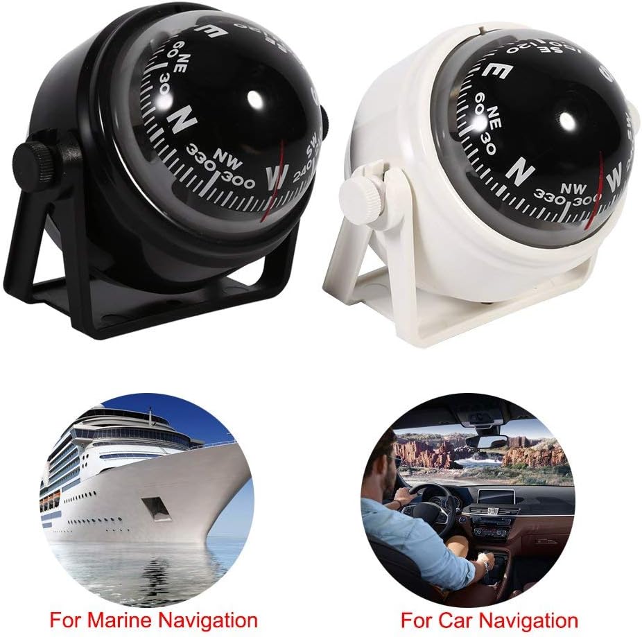 Estink Car Mount Compass,Multi-Functional Sea Marine Navigation Bracket Mount Compass Voyager Compass Outside Also Fits Boat Caravan Truck (Black): Toys & Games