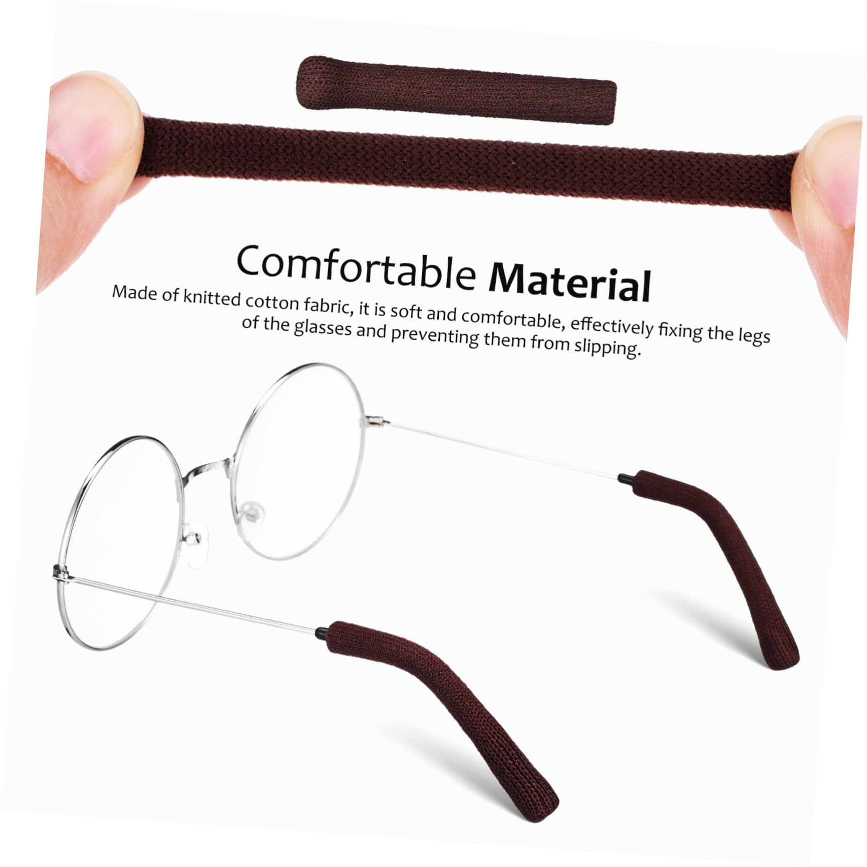 Cabilock Manche De Pointe Du Temple Pinces Coussin De Branches De Lunettes Bras Couverture Goupes D'oreille De Lunettes Poignées D'oreille De Lunettes Nylon Café