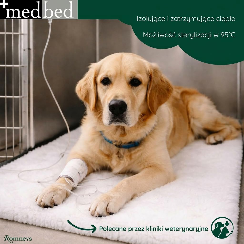 Medbed Premium - Medyczny koc dla psów: antypoślizgowy, pochłaniający wilgoć, oddychający i nadający się do prania (szary, 50 x 70 cm)