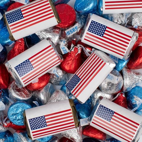 248 pcs Patriotic Assorted Wrapped Hershey's Miniatures And Hershey's Chocolate