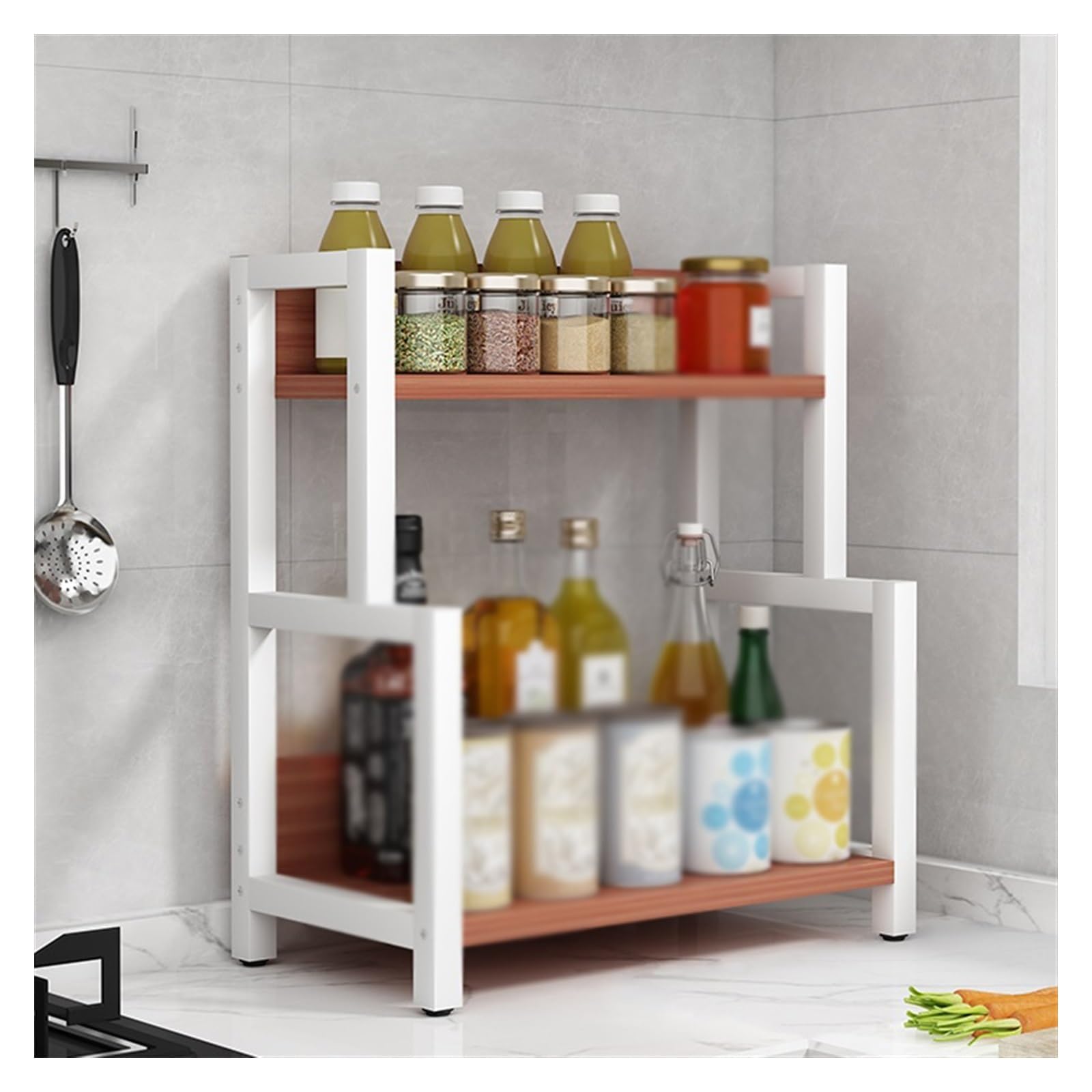 Cfy652 Bruin Storage Rack Multi-Tier Spice Rack 2 Tier Kitchen Storage Shelf Standing Seasoning Rack For Countertop Kitchen Dining Rooms Kitchen(,45Cm)