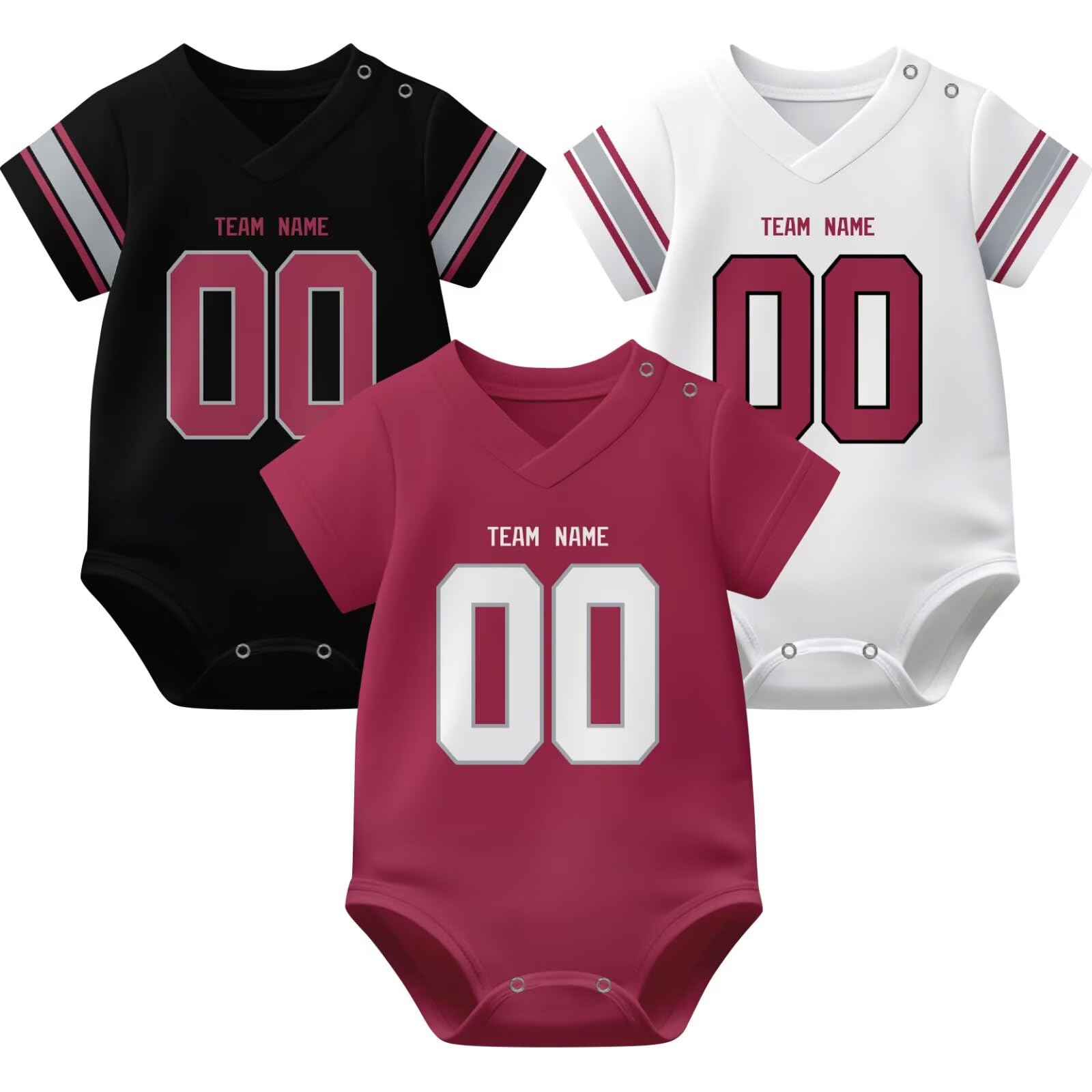 KREDE Baby Clothes Unisex Bodysuit Jersey Style Custom Name Number for Baby Boys