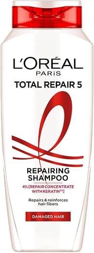 L'Oreal Paris Shampoo, For Damaged And Weak Hair, With Pro-Keratin + Ceramide, Total Repair 5, 340Ml.